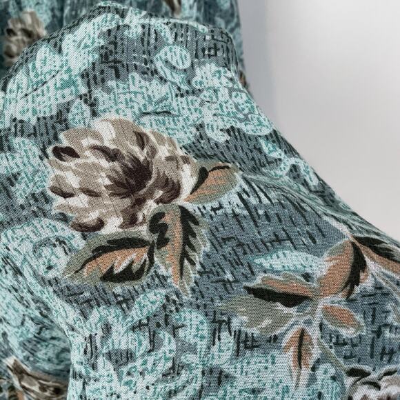 Vintage Molly Malloy Floral Midi Dress‎ Turquoise Cottagecore Grannycore Small - Picture 6 of 9